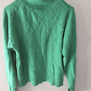 Vici Jade Green Cowl Neck Sweater